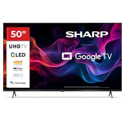 Sharp 50HP5365E 50 Zoll 4K Ultra HD QLED Google TV Dolby Vision, Dolby Atmos, Smooth Motion, Sprachsteuerung, Cast sowie 4 HDMI-2.1-Eingänge mit eARC und 2 USB. Sharp 50HP5365E 50 Zoll 4K Ultra HD QLED Google TV Dolby Vision, Dolby Atmos, Smooth Motion, Sprachsteuerung, Cast sowie 4 HDMI-2.1-Eingänge mit eARC und 2 USB.