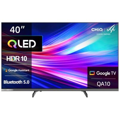 CHiQ 40QA10 40 Zoll(100 cm) Ful-HD QLED Google Smart TV mit HDR10, Dolby Audio, Airplay, Chromecast, Integrierter Triple Tuner (DVB-C/T/T2/S/S2), Prime Video, Integrierter Google Assistant CHiQ 40QA10 40 Zoll(100 cm) Ful-HD QLED Google Smart TV mit HDR10, Dolby Audio, Airplay, Chromecast, Integrierter Triple Tuner (DVB-C/T/T2/S/S2), Prime Video, Integrierter Google Assistant