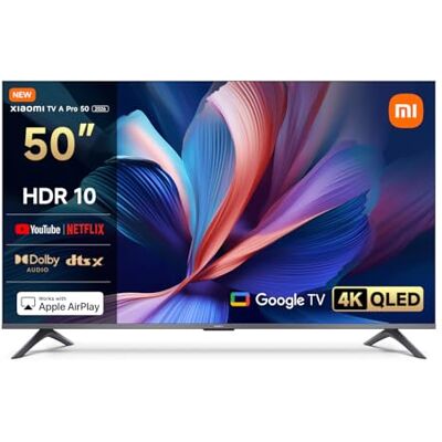 Xiaomi A Pro, 50" (127 cm), 4K UHD QLED, Smart TV, Google TV, Triple Tuner DVB-C/S/S2/T/T2, HDR10, Game Boost 120Hz, MEMC, Sprachsteuerung mit, 2+8GB, Kompatibel mit Apple Airplay & Google Cast Xiaomi A Pro, 50" (127 cm), 4K UHD QLED, Smart TV, Google TV, Triple Tuner DVB-C/S/S2/T/T2, HDR10, Game Boost 120Hz, MEMC, Sprachsteuerung mit, 2+8GB, Kompatibel mit Apple Airplay & Google Cast