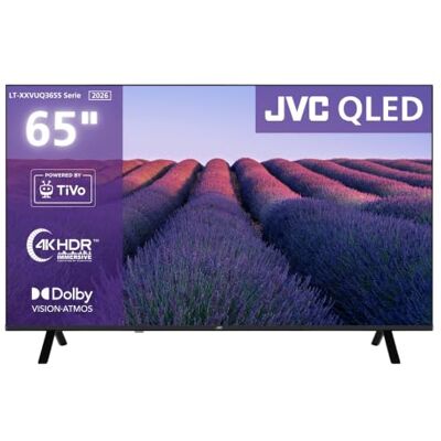 JVC LT-65VUQ3655 QLED Fernseher 65 Zoll Smart TV 4K UHD Dolby Vision HDR powered by TiVo Dolby Atmos MEMC & WCG 2x HDMI 2.1 ALLM Bluetooth Triple-Tuner DVB-C/-S2/-T2 Modelljahr 2026 JVC LT-65VUQ3655 QLED Fernseher 65 Zoll Smart TV 4K UHD Dolby Vision HDR powered by TiVo Dolby Atmos MEMC & WCG 2x HDMI 2.1 ALLM Bluetooth Triple-Tuner DVB-C/-S2/-T2 Modelljahr 2026