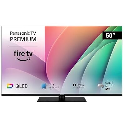 Panasonic Premium TV-50W80AEZC, 50 Zoll Fernseher QLED 4K Ultra HD, Fire TV Dolby Vision & Atmos, Game Mode Plus, Alexa Sprachsteuerung, Airplay, Smart TV, W80 Serie Panasonic Premium TV-50W80AEZC, 50 Zoll Fernseher QLED 4K Ultra HD, Fire TV Dolby Vision & Atmos, Game Mode Plus, Alexa Sprachsteuerung, Airplay, Smart TV, W80 Serie