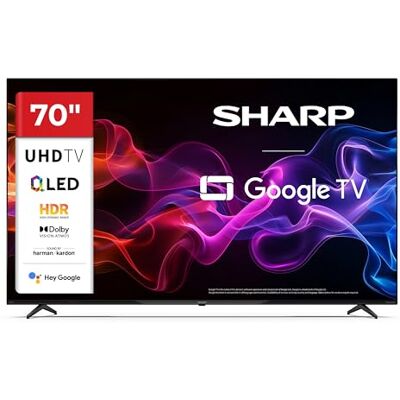 Sharp 70HP5765E QLED Fernseher 70 Zoll Google Smart TV 4K Dolby Vision HDR Dolby Atmos Sound by Harman Kardon Google Assistant Frameless Design Triple-Tuner DVB-C/-S2/-T2 Modelljahr 2026 Sharp 70HP5765E QLED Fernseher 70 Zoll Google Smart TV 4K Dolby Vision HDR Dolby Atmos Sound by Harman Kardon Google Assistant Frameless Design Triple-Tuner DVB-C/-S2/-T2 Modelljahr 2026