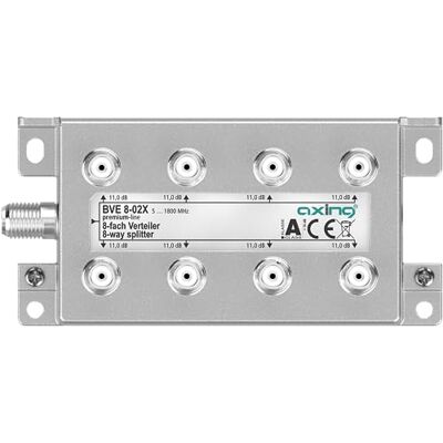 Axing BVE 8-02X 8-Fach Verteiler 11 dB 5-1800 MHz TV Data Internet Kabelfernsehen Axing BVE 8-02X 8-Fach Verteiler 11 dB 5-1800 MHz TV Data Internet Kabelfernsehen