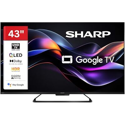 Sharp 43HR7765E QLED Fernseher 43 Zoll Google TV 4K UHD Smart TV 144Hz HDR Dolby Vision IQ HDMI 2.1 ALLM & VRR Gaming Dolby Atmos Google Assistant Triple-Tuner DVB-C/-S2/-T2 Modelljahr 2026 Sharp 43HR7765E QLED Fernseher 43 Zoll Google TV 4K UHD Smart TV 144Hz HDR Dolby Vision IQ HDMI 2.1 ALLM & VRR Gaming Dolby Atmos Google Assistant Triple-Tuner DVB-C/-S2/-T2 Modelljahr 2026