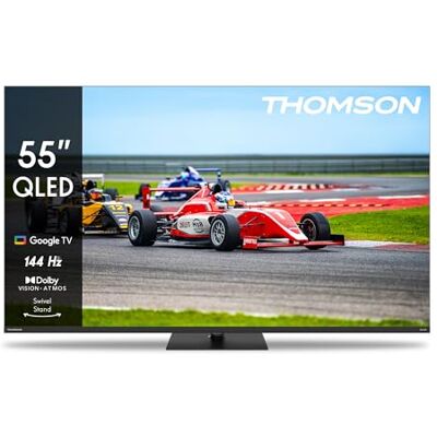 Thomson 55 Zoll (139cm) QLED Zentral Füsse Google Smart TV, Wi-Fi, Dolby Audio, Bluetooth 5.1, Triple-Tuner (Kabel,Satellit,Antenne), HDMI, C Plus, A Plus Panel 55QG4S14 Thomson 55 Zoll (139cm) QLED Zentral Füsse Google Smart TV, Wi-Fi, Dolby Audio, Bluetooth 5.1, Triple-Tuner (Kabel,Satellit,Antenne), HDMI, C Plus, A Plus Panel 55QG4S14