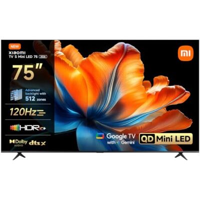 Xiaomi TV S Mini LED 75 Zoll (190 cm), QLED TV, 4K UHD, HDR10+ Smart TV with Google TV HDR10+, Triple Tuner, DVB T2, 60Hz with 120Hz Game Boost Mode, MEMC, Dolby Audio, Airplay 4 Xiaomi TV S Mini LED 75 Zoll (190 cm), QLED TV, 4K UHD, HDR10+ Smart TV with Google TV HDR10+, Triple Tuner, DVB T2, 60Hz with 120Hz Game Boost Mode, MEMC, Dolby Audio, Airplay 4