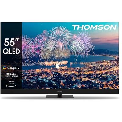 Thomson 65 Zoll (164cm) QLED Zentral Füsse Google Smart TV, Wi-Fi, Dolby Audio, Bluetooth 5.1, Triple-Tuner (Kabel,Satellit,Antenne), HDMI, C Plus, A Plus Panel 65QG5C14 Thomson 65 Zoll (164cm) QLED Zentral Füsse Google Smart TV, Wi-Fi, Dolby Audio, Bluetooth 5.1, Triple-Tuner (Kabel,Satellit,Antenne), HDMI, C Plus, A Plus Panel 65QG5C14