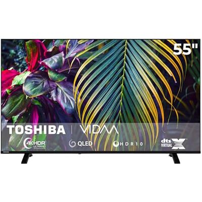 Toshiba 55QV1563DDW QLED Fernseher 55 Zoll VIDAA Smart TV 4K UHD Auflösung Dolby Vision HDR 2x HDMI 1x USB Bluetooth Sprachsteuerung Dolby Audio Triple-Tuner DVB-C/-S2/-T2 Modelljahr 2026 Toshiba 55QV1563DDW QLED Fernseher 55 Zoll VIDAA Smart TV 4K UHD Auflösung Dolby Vision HDR 2x HDMI 1x USB Bluetooth Sprachsteuerung Dolby Audio Triple-Tuner DVB-C/-S2/-T2 Modelljahr 2026