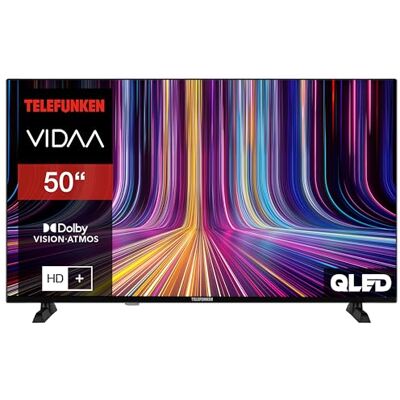 TELEFUNKEN QLED Fernseher 50 Zoll Smart TV VIDAA QU50VP750S 4K Fernseher UHD, HDR TV mit Dolby Vision, Dolby Atmos, Triple-Tuner und 6 Monate HD+ inkl., LED TV schwarz TELEFUNKEN QLED Fernseher 50 Zoll Smart TV VIDAA QU50VP750S 4K Fernseher UHD, HDR TV mit Dolby Vision, Dolby Atmos, Triple-Tuner und 6 Monate HD+ inkl., LED TV schwarz