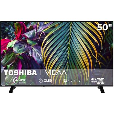 Toshiba 50QV1563DDW QLED Fernseher 50 Zoll VIDAA Smart TV 4K UHD Auflösung Dolby Vision HDR 2x HDMI 1x USB Bluetooth Sprachsteuerung Dolby Audio Triple-Tuner DVB-C/-S2/-T2 Modelljahr 2026 Toshiba 50QV1563DDW QLED Fernseher 50 Zoll VIDAA Smart TV 4K UHD Auflösung Dolby Vision HDR 2x HDMI 1x USB Bluetooth Sprachsteuerung Dolby Audio Triple-Tuner DVB-C/-S2/-T2 Modelljahr 2026