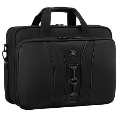 WENGER Legacy Black Series Brief Laptop-Tasche zum Umhängen, Notebook bis 16 Zoll, Tabletfach, Aktentasche, 15 l, Büro Business Uni, Schwarz, 653630 WENGER Legacy Black Series Brief Laptop-Tasche zum Umhängen, Notebook bis 16 Zoll, Tabletfach, Aktentasche, 15 l, Büro Business Uni, Schwarz, 653630