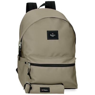 Pepe Jeans Joumma Bags Aris Evergreen Laptop-Rucksack mit 2 Fächern, 39,6 cm (15,6 Zoll), Beige, 31 x 44 x 17,5 cm, Polyester, 23,87 l Pepe Jeans Joumma Bags Aris Evergreen Laptop-Rucksack mit 2 Fächern, 39,6 cm (15,6 Zoll), Beige, 31 x 44 x 17,5 cm, Polyester, 23,87 l