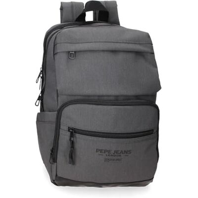 Pepe Jeans Waltford Rucksack für Laptop, 33,8 cm (13,3 Zoll), grau, 25 x 37 x 10 cm, Kunstleder und Polyester von Joumma Bags Pepe Jeans Waltford Rucksack für Laptop, 33,8 cm (13,3 Zoll), grau, 25 x 37 x 10 cm, Kunstleder und Polyester von Joumma Bags