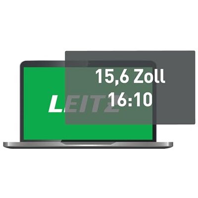 Leitz Laptop Blickschutzfilter 15.6 Zoll (16:10), Abnehmbare Schutzfolie für Laptops, Mit Blaulichtfilter und Blendschutz, Beidseitig verwendbar, Touchscreen kompatibel, Made in Germany, 69110000 Leitz Laptop Blickschutzfilter 15.6 Zoll (16:10), Abnehmbare Schutzfolie für Laptops, Mit Blaulichtfilter und Blendschutz, Beidseitig verwendbar, Touchscreen kompatibel, Made in Germany, 69110000