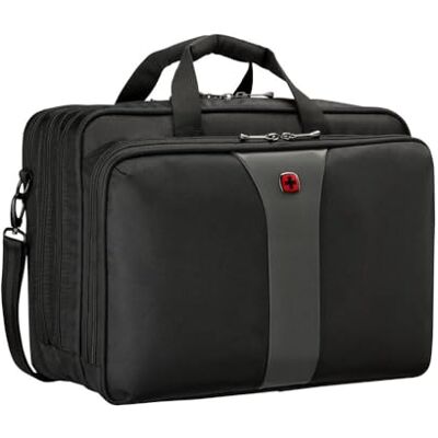 WENGER Laptop-Tasche zum Umhängen, Notebook bis 17 Zoll, Aktentasche, 27 l, Damen Herren, Büro Business-Reisen Uni, Schwarz/Grau, 612260 WENGER Laptop-Tasche zum Umhängen, Notebook bis 17 Zoll, Aktentasche, 27 l, Damen Herren, Büro Business-Reisen Uni, Schwarz/Grau, 612260