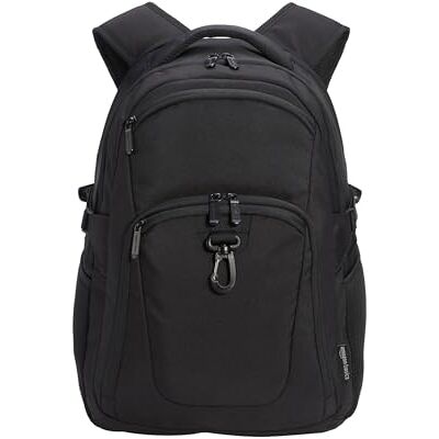 Amazon Laptop Rucksack für 39,6cm (15,6 Zoll) Laptop, Wasserabweisend, mit Gepäckgurt und Brustgurt, für Reisen, Schule oder Büro, Schwarz Amazon Laptop Rucksack für 39,6cm (15,6 Zoll) Laptop, Wasserabweisend, mit Gepäckgurt und Brustgurt, für Reisen, Schule oder Büro, Schwarz