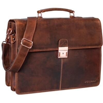 STILORD Apolonius Arbeitstasche Herren Leder Vintage Aktentasche Umhängetasche Dokumententasche A4 15,6 Zoll Laptop Tasche für Büro Business Echtleder Farbe:Florida braun STILORD Apolonius Arbeitstasche Herren Leder Vintage Aktentasche Umhängetasche Dokumententasche A4 15,6 Zoll Laptop Tasche für Büro Business Echtleder Farbe:Florida braun