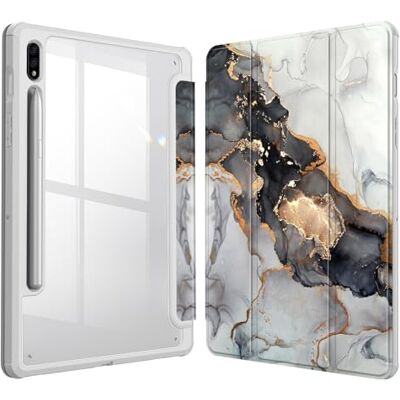 FINTIE HybridSchutzhülle für Samsung Galaxy Tab S8 Tab S7 11 Zoll (Modell SMX700 X706 T870 T875 T878) mit SStifthalter stoßfeste Abdeckung mit transparenter Rückseite automatische Wake Sleep CMarmor FINTIE HybridSchutzhülle für Samsung Galaxy Tab S8 Tab S7 11 Zoll (Modell SMX700 X706 T870 T875 T878) mit SStifthalter stoßfeste Abdeckung mit transparenter Rückseite automatische Wake Sleep CMarmor