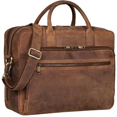STILORD Dawson Leder Aktentasche Umhängetasche mit Laptopfach 15,6 Zoll Vintage Bürotasche DIN A4 Notebooktasche Business Akten Tasche aus Echtem Leder Damen & Herren Farbe:Torino braun STILORD Dawson Leder Aktentasche Umhängetasche mit Laptopfach 15,6 Zoll Vintage Bürotasche DIN A4 Notebooktasche Business Akten Tasche aus Echtem Leder Damen & Herren Farbe:Torino braun