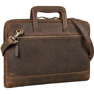 STILORD "Pierce Laptoptasche mit Griff Leder Aktentasche 15 Zoll Vintage Dokumententasche A4 Business Bürotasche mit Schultergurt und Handschlaufe Farbe:porto cognac STILORD "Pierce Laptoptasche mit Griff Leder Aktentasche 15 Zoll Vintage Dokumententasche A4 Business Bürotasche mit Schultergurt und Handschlaufe Farbe:porto cognac