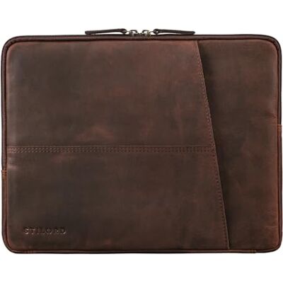 STILORD "Merkur Vintage Laptophülle Leder 13 bis 14 Zoll für Macbook und Laptop Sleeve Hülle Case Tasche Weich Lederhülle weiches Echtleder Farbe:tan dunkelbraun STILORD "Merkur Vintage Laptophülle Leder 13 bis 14 Zoll für Macbook und Laptop Sleeve Hülle Case Tasche Weich Lederhülle weiches Echtleder Farbe:tan dunkelbraun