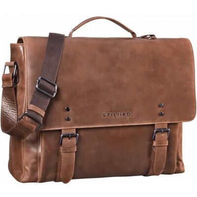 STILORD Alfred Vintage Leder Aktentasche aufsteckbar XL groß Laptoptasche 17 Zoll Lehrertasche Dokumententasche Business Büro Farbe:Messina braun STILORD Alfred Vintage Leder Aktentasche aufsteckbar XL groß Laptoptasche 17 Zoll Lehrertasche Dokumententasche Business Büro Farbe:Messina braun