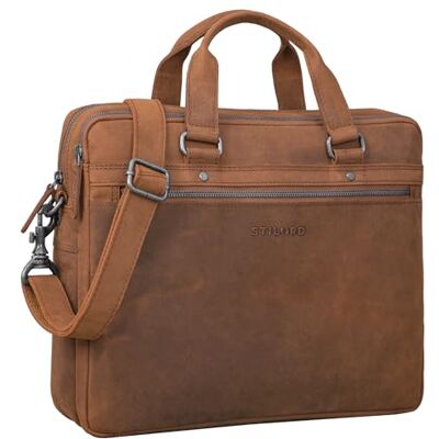 STILORD Brayson Businesstasche 15 Zoll Leder Laptoptasche Aktentasche zum Umhängen Trolley Aufsteckbar Echtes Vintage Leder Farbe:schwarz STILORD Brayson Businesstasche 15 Zoll Leder Laptoptasche Aktentasche zum Umhängen Trolley Aufsteckbar Echtes Vintage Leder Farbe:schwarz