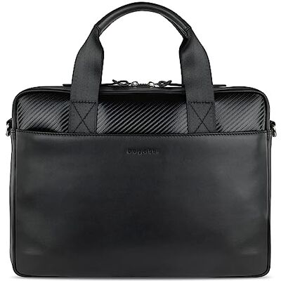 Bugatti Comet, Leder Aktentasche mit 13" Laptopfach, Business Tasche in Carbonoptik, Damen und Herren, schwarz Bugatti Comet, Leder Aktentasche mit 13" Laptopfach, Business Tasche in Carbonoptik, Damen und Herren, schwarz