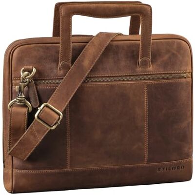 STILORD Tristan Laptop Umhängetasche Herren Leder Laptoptasche 14 Zoll Business Taschen Herren Schultertasche Aktentaschen Tablet Tasche Laptop Schutzhülle Farbe:mittel braun STILORD Tristan Laptop Umhängetasche Herren Leder Laptoptasche 14 Zoll Business Taschen Herren Schultertasche Aktentaschen Tablet Tasche Laptop Schutzhülle Farbe:mittel braun