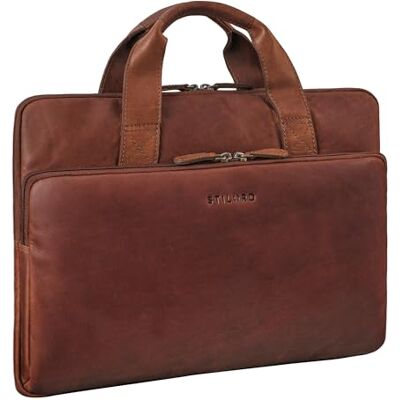 STILORD Beau Vintage Laptop-Tasche 15.6 Zoll Leder Business-Tasche für Herren und Damen Echtleder Hülle Laptop Sleeve MacBook Pro Tasche 16 Zoll Farbe:Cognac braun STILORD Beau Vintage Laptop-Tasche 15.6 Zoll Leder Business-Tasche für Herren und Damen Echtleder Hülle Laptop Sleeve MacBook Pro Tasche 16 Zoll Farbe:Cognac braun