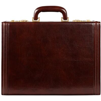 Time Resistance Leder-Aktenkoffer – Aktentasche aus italienischem Vollnarbenleder – Laptoptasche bis zu 15" – Hartschalenkoffer mit Schloss Time Resistance Leder-Aktenkoffer – Aktentasche aus italienischem Vollnarbenleder – Laptoptasche bis zu 15" – Hartschalenkoffer mit Schloss