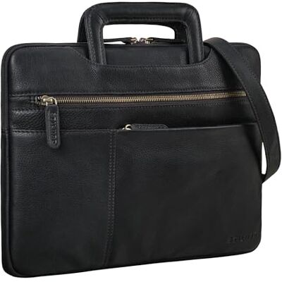 STILORD "Cole Vintage Laptoptasche 14 Zoll Leder Herren Schmal Laptophülle Echtleder Dokumententasche für Laptop Arbeit Business Reise Farbe:schwarz STILORD "Cole Vintage Laptoptasche 14 Zoll Leder Herren Schmal Laptophülle Echtleder Dokumententasche für Laptop Arbeit Business Reise Farbe:schwarz