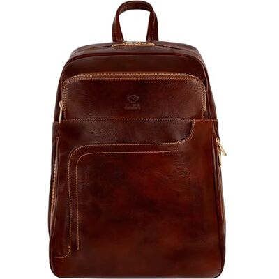Time Resistance Braun Leder Business Rucksack Leder Rucksack für Laptop oder A4 Portfolio Computer Rucksack Made in Italy Time Resistance Braun Leder Business Rucksack Leder Rucksack für Laptop oder A4 Portfolio Computer Rucksack Made in Italy