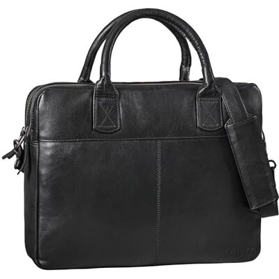 STILORD Performance Vintage Aktentasche Damen Leder Umhängetasche mit Laptopfach 15.6 Zoll Bürotasche Arbeitstasche Notebooktasche Echtleder Farbe:Natural Black STILORD Performance Vintage Aktentasche Damen Leder Umhängetasche mit Laptopfach 15.6 Zoll Bürotasche Arbeitstasche Notebooktasche Echtleder Farbe:Natural Black