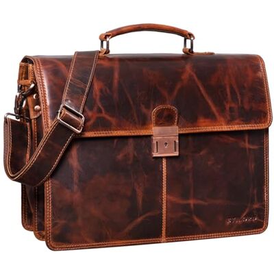 STILORD Apolonius Arbeitstasche Herren Leder Vintage Aktentasche Umhängetasche Dokumententasche A4 15,6 Zoll Laptop Tasche für Büro Business Echtleder Farbe:Milano braun STILORD Apolonius Arbeitstasche Herren Leder Vintage Aktentasche Umhängetasche Dokumententasche A4 15,6 Zoll Laptop Tasche für Büro Business Echtleder Farbe:Milano braun