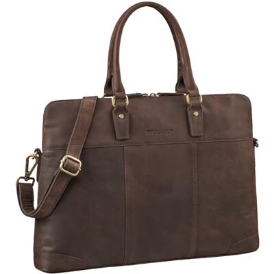 STILORD Charlize Moderne Leder Businesstasche Damen Groß Echtleder Laptoptasche 13-15.6 Zoll zum Umhängen ideal als Aktentasche Freizeittasche oder Shopper Farbe:Zamora braun STILORD Charlize Moderne Leder Businesstasche Damen Groß Echtleder Laptoptasche 13-15.6 Zoll zum Umhängen ideal als Aktentasche Freizeittasche oder Shopper Farbe:Zamora braun