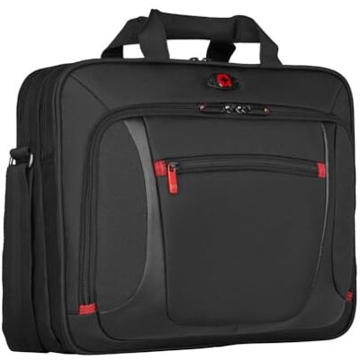 WENGER Sensor Aktentasche, Laptop-Tasche zum Umhängen, Notebook bis 15 Zoll, 9 l, Damen Herren, Büro Business Uni Schule, Schwarz/Grau, 600643 WENGER Sensor Aktentasche, Laptop-Tasche zum Umhängen, Notebook bis 15 Zoll, 9 l, Damen Herren, Büro Business Uni Schule, Schwarz/Grau, 600643