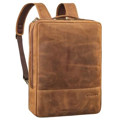 STILORD Dash Praktischer 2 in 1 Rucksack Leder XL Laptoptasche 15-16 Unisex Multifunktionstasche Umwandelbar Echtleder Aktentasche Business Anti Diebstahl Umhängetasche Farbe:Sepia braun STILORD Dash Praktischer 2 in 1 Rucksack Leder XL Laptoptasche 15-16 Unisex Multifunktionstasche Umwandelbar Echtleder Aktentasche Business Anti Diebstahl Umhängetasche Farbe:Sepia braun