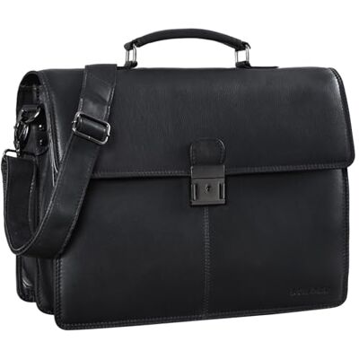 STILORD Apolonius Arbeitstasche Herren Leder Vintage Aktentasche Umhängetasche Dokumententasche A4 15,6 Zoll Laptop Tasche für Büro Business Echtleder Farbe:Obsidian schwarz STILORD Apolonius Arbeitstasche Herren Leder Vintage Aktentasche Umhängetasche Dokumententasche A4 15,6 Zoll Laptop Tasche für Büro Business Echtleder Farbe:Obsidian schwarz