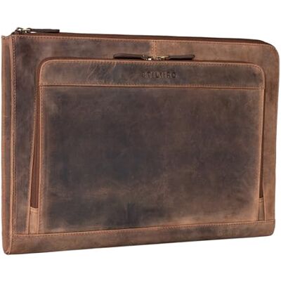 STILORD Murray Laptophülle für MacBook 16 Zoll MacBooktasche Leder 15.6 Zoll Notebooktasche Sleeve Laptoptasche ideal als Aktentasche Dokumentenmappe Farbe:Calais braun STILORD Murray Laptophülle für MacBook 16 Zoll MacBooktasche Leder 15.6 Zoll Notebooktasche Sleeve Laptoptasche ideal als Aktentasche Dokumentenmappe Farbe:Calais braun