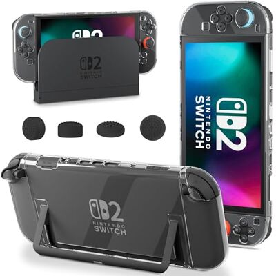 Frogetu Switch 2 Hülle 2025 Dockfähig – Transparente Hartschale Case mit Displayschutzfolie & 4 Daumenkappen, Abnehmbare Joycon Abdeckung, Ultradünn & Kratzfest, Kompatibel mit Nintendo Switch 2 Dock Frogetu Switch 2 Hülle 2025 Dockfähig – Transparente Hartschale Case mit Displayschutzfolie & 4 Daumenkappen, Abnehmbare Joycon Abdeckung, Ultradünn & Kratzfest, Kompatibel mit Nintendo Switch 2 Dock