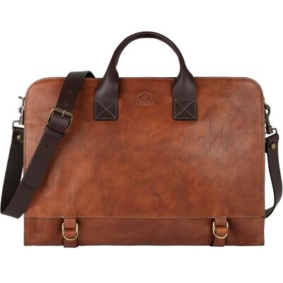 Time Resistance Leder Aktentasche für Laptop 15" Aktenkoffer Businesstasche für Männer und Frauen, Handgefertigt in Italien Time Resistance Leder Aktentasche für Laptop 15" Aktenkoffer Businesstasche für Männer und Frauen, Handgefertigt in Italien