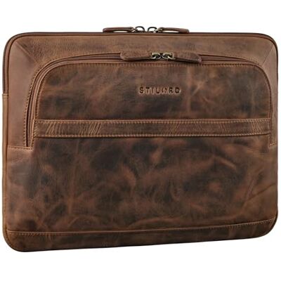 STILORD "Haven 2-in-1 Laptop Hülle 14 Zoll Leder Vintage Laptoptasche MacBook Sleeve und Platz für 12,7 Zoll Tablet Tasche Echtleder Schutzhülle Farbe:mittel braun STILORD "Haven 2-in-1 Laptop Hülle 14 Zoll Leder Vintage Laptoptasche MacBook Sleeve und Platz für 12,7 Zoll Tablet Tasche Echtleder Schutzhülle Farbe:mittel braun