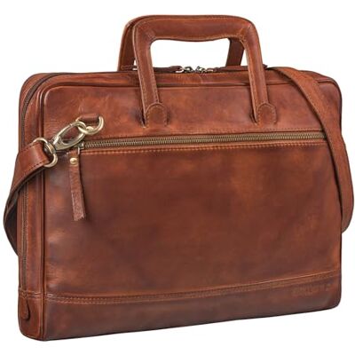 STILORD "Pierce Laptoptasche mit Griff Leder Aktentasche 15 Zoll Vintage Dokumententasche A4 Business Bürotasche mit Schultergurt und Handschlaufe Farbe:porto cognac STILORD "Pierce Laptoptasche mit Griff Leder Aktentasche 15 Zoll Vintage Dokumententasche A4 Business Bürotasche mit Schultergurt und Handschlaufe Farbe:porto cognac