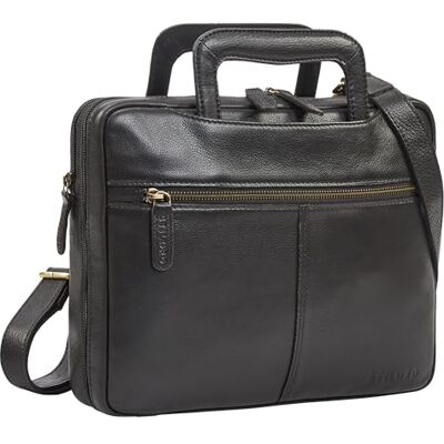STILORD Connell Laptoptasche 13 Zoll Leder Aktentasche Schmal Arbeitstasche Herren Vintage Laptop-Hülle Dokumententasche A4 Tablet-Tasche aus Echtleder Farbe:schwarz STILORD Connell Laptoptasche 13 Zoll Leder Aktentasche Schmal Arbeitstasche Herren Vintage Laptop-Hülle Dokumententasche A4 Tablet-Tasche aus Echtleder Farbe:schwarz