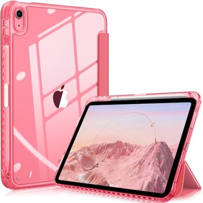 FINTIE Hülle für iPad 10 Generation 2022 mit Stifthalter, iPad 10.9 Zoll Hülle, Stoßfeste Schutzhülle mit Kristallklare Rückseite & Rahmen, Auto Wake/Sleep, Pink FINTIE Hülle für iPad 10 Generation 2022 mit Stifthalter, iPad 10.9 Zoll Hülle, Stoßfeste Schutzhülle mit Kristallklare Rückseite & Rahmen, Auto Wake/Sleep, Pink