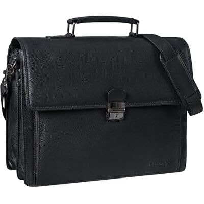 STILORD "Stanley Aktentasche Herren Leder mit Schloss für 17 Zoll Laptop Business Tasche Echtleder Vintage Laptoptasche Groß Umhängetasche XL mit Trolley Halterung Farbe:sepia braun plain STILORD "Stanley Aktentasche Herren Leder mit Schloss für 17 Zoll Laptop Business Tasche Echtleder Vintage Laptoptasche Groß Umhängetasche XL mit Trolley Halterung Farbe:sepia braun plain