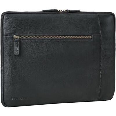 STILORD Jupiter Leder Aktenmappe Laptop Hülle 15-16 Zoll für Notebook und MacBook Vintage Sleeve schmal aus echtem Leder Farbe:schwarz STILORD Jupiter Leder Aktenmappe Laptop Hülle 15-16 Zoll für Notebook und MacBook Vintage Sleeve schmal aus echtem Leder Farbe:schwarz