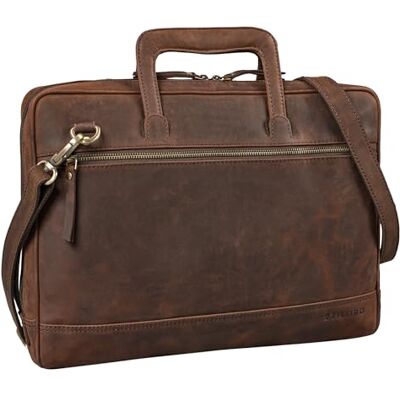STILORD "Pierce Laptoptasche mit Griff Leder Aktentasche 15 Zoll Vintage Dokumententasche A4 Business Bürotasche mit Schultergurt und Handschlaufe Farbe:porto cognac STILORD "Pierce Laptoptasche mit Griff Leder Aktentasche 15 Zoll Vintage Dokumententasche A4 Business Bürotasche mit Schultergurt und Handschlaufe Farbe:porto cognac