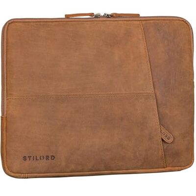 STILORD Cannes Vintage Laptophülle 15 15.6 16 Zoll Leder Herren Laptop-Tasche Gepolstert Wasserabweisend Schmales Laptop Sleeve Echtleder Notebook Hülle für Arbeit & Uni Farbe:tan Dunkelbraun STILORD Cannes Vintage Laptophülle 15 15.6 16 Zoll Leder Herren Laptop-Tasche Gepolstert Wasserabweisend Schmales Laptop Sleeve Echtleder Notebook Hülle für Arbeit & Uni Farbe:tan Dunkelbraun